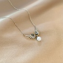 Korean Dongda Fashion Personality Pearl Necklace Design Temperament Wings Pendant Cold Style Zircon Clavicle Chainpicture11