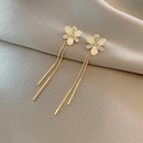 Korean Dongda Long Fringe Earrings Womens Summer New Flower Earrings Cold Style Refined Rhinestone Ear Ringspicture12
