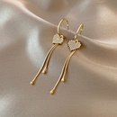 European and American simple heart earrings full diamonds long tassel ear jewelrypicture12