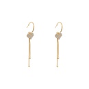 European and American simple heart earrings full diamonds long tassel ear jewelrypicture14