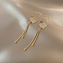 European and American simple heart earrings full diamonds long tassel ear jewelrypicture15