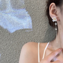 fashion wild earrings design long tassel flower ear jewelry simple personality earrings