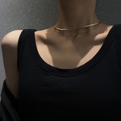 Hip-hop personality fashion double layered necklace simple trend clavicle chain design necklace