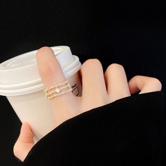 Internet Celebrity Fashion Personality Trend Ring Female Design Opal Pearl Ring Cold Style Design Light Luxury Index Finger Ring