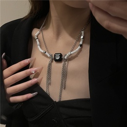 European and American New Ins Personality Chain Stitching Tassel Necklace Hip Hop Fashion Style Online Influencer Clavicle Chain Womens Sweater Chain Womenpicture10