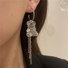 European and American design tassel earrings exaggerated premium asymmetrical bear earrings