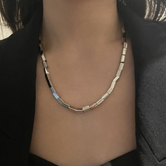 Simple Hong Kong Style Ins Style Necklace Titanium Steel Clavicle Chain Personality Same as Fashion Bloggers' Necklace 2021 Sex Cold Style