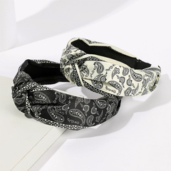 Autumn and winter new fabric cashew flower totem floral knotted twisted bowknot headband