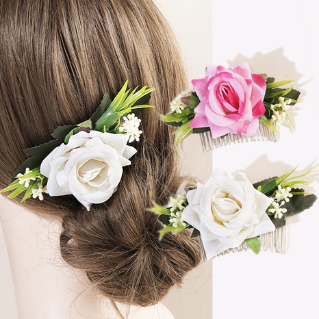 Bride wedding head flower shape red simulation flower plate hair wedding accessories's discount tags