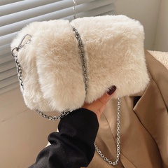 Autumn and Winter Plush Bag Women's 2021 New Fashion This Year Popular Texture Chain Small Square Bag Shoulder Messenger Bag
