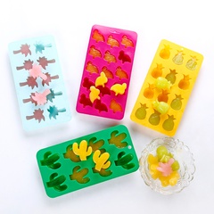 A2730 Silicone Ice Tray Silicone Ice Cube Grinding Tool Cactus Pineapple Penguin Household Ice Maker