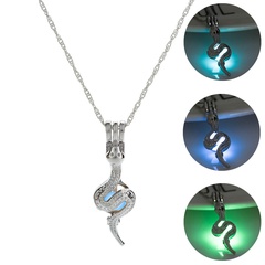 Halloween Personality Zodiac Snake Luminous Necklace Hollow Openable Pendant Accessories