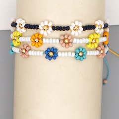 European and American glass rice bead bracelet simple geometric color small daisy woven bracelet