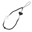 perles de riz noires simples perles de couleur noire et blanche assorties coeur de pche chane de tlphone portable perle  la mainpicture12