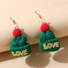 Christmas series wild creative English alphabet sewing hat earrings