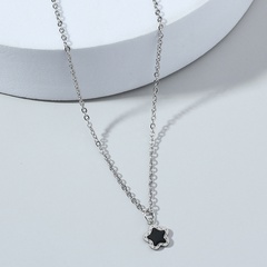 fashion hip-hop round brand square necklace simple titanium steel clavicle chain