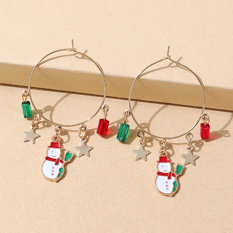 Boucles d'oreilles mignonnes de poupée de neige de la série de Noël NHPS459168's discount tags