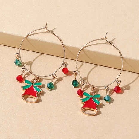 Série de Noël douces petites boucles d'oreilles en forme de cloche de Noël fraîches et ravissantes NHPS459166's discount tags