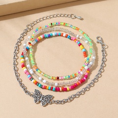 European and American ethnic style wild creative butterfly rice bead anklet set