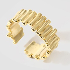 Korean style creative irregular real gold plating open ring simple trend copper ring jewelry