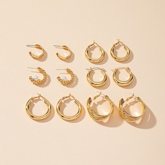 jewelry wholesale 6 pairs of ear hoop earrings set geometric jewelry earrings