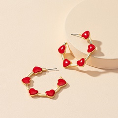 jewelry wholesale a pair of drip-glazed love fashion earrings