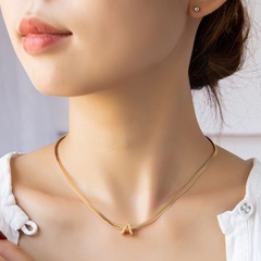 European and American Popular Ornament Wholesale Letter a Pendant Chain Necklace Online Influencer Clavicle Chain Women's Layered Chain Fashion Necklace