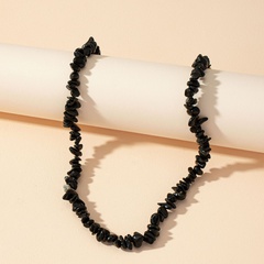 Europe and America Cross Border Popular 1 Stone Necklace Sweater Chain Korean Fashion Woven Black Geometric Ornament