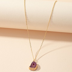 European and American cross-border trade synthetic resin crystal bud necklace simple and fashionable o word chain
