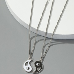 European and American Foreign Trade Popular 2 Yin and Yang Gossip Pendant Set Simple Fashion Stitching Couple Necklace