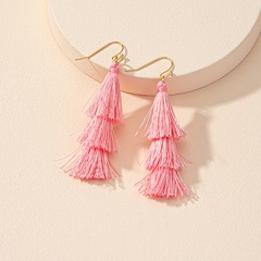 Cross-Border Supply European and American Autumn and Winter Layered Tassel Earrings Simple Temperament 2021 New Fashion Earrings