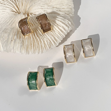 Enamel earrings female French oil dripping square earrings wholesale's discount tags