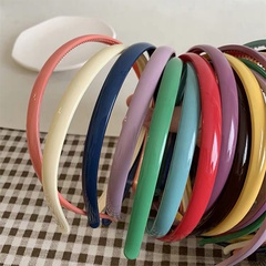 Korean Cross-Border New Arrival Glossy Plastic Headband Women's Toothed Colorful Headband Simple out Hair Pressing Face Washing Hair Accessories