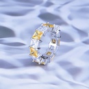 Bague ouverte de trsor de couleur de zircon flash de diamant carr de luxe europen et amricain en grospicture12