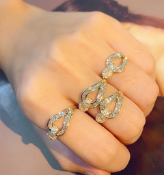 Ins Modetrend All-Match Light Luxury Wind Platt 18 Karat Gold Hufeisens chnalle Simulation Diamantring Diamantring offenen weiblichen Ring
