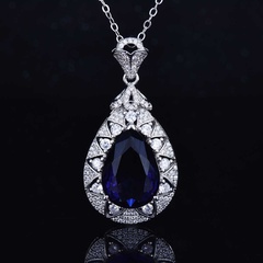 pear-shaped amethyst necklace full of diamonds purple diamond pendant