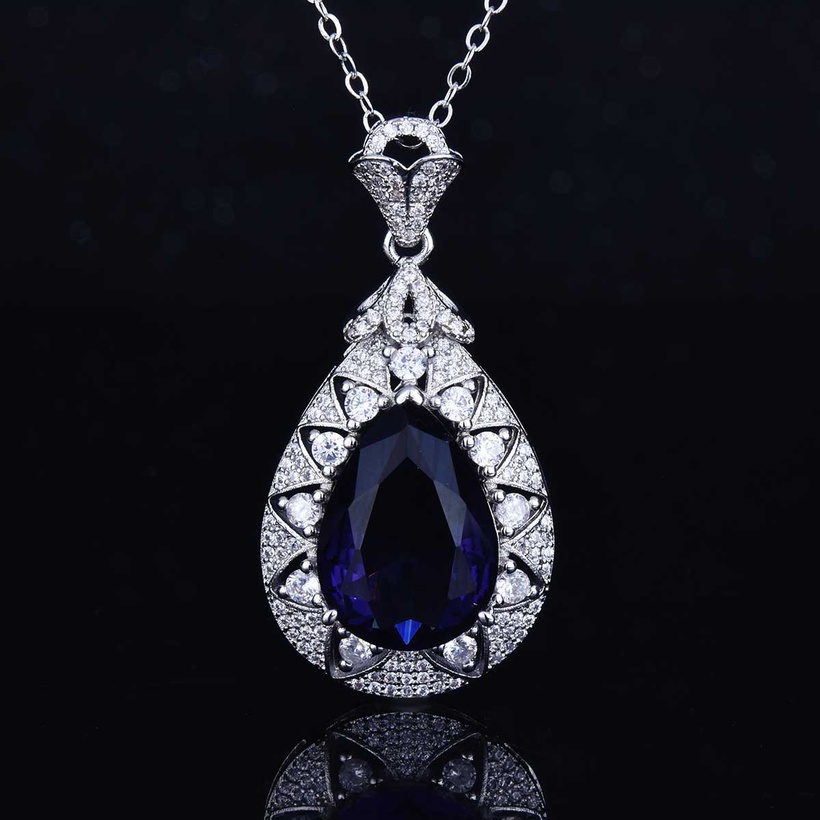 Bijoux Fins Bijoux En Cuivre & Zircon | Collier D39amthyste En Forme De Poire Plein De Diamants Pendentif Diamant Violet - MA22048