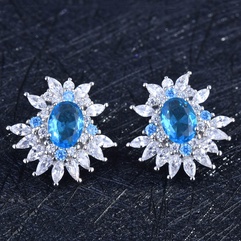 design imitation natural topaz earrings European and American luxury diamond color earrings