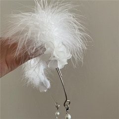 Feather tassel headband pearl hair accessories headdress