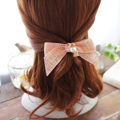 Fresh Simple Rubber Band Hair Ring Pearl Fimbrilla Korean Head Rope Korean Style Bow Hair Rope Hair Accessories Headdress