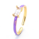 European and American color dripping oil opening adjustable square diamond ring wholesalepicture10