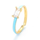 European and American color dripping oil opening adjustable square diamond ring wholesalepicture11
