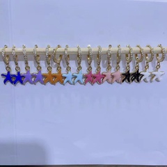 Korean hit color starfish earrings color dripping oil star earrings jewelry accessories wholesale