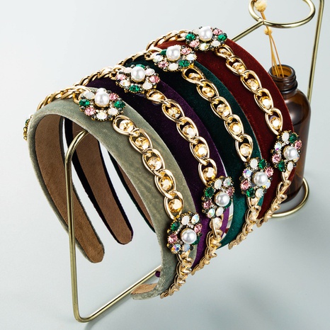diadema barroca retro perla diadema moda sombreros's discount tags