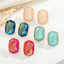 Shuo Europe and America Cross Border Ornament Bohemian Vintage Oval Resin Earrings Irregular Natural Stone Imitated Stud Earringspicture8
