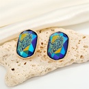 Shuo Europe and America Cross Border Ornament Bohemian Vintage Oval Resin Earrings Irregular Natural Stone Imitated Stud Earringspicture9