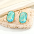 Shuo Europe and America Cross Border Ornament Bohemian Vintage Oval Resin Earrings Irregular Natural Stone Imitated Stud Earringspicture10