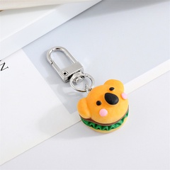 Cute cartoon animal hamburger keychain bear dog elephant bag pendant jewelry