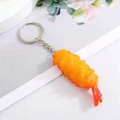 Creative simulation food keychain corn on the cob shrimp ball squid crab pendant