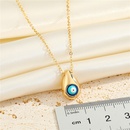 European CrossBorder Sold Jewelry Vintage Metal Water Drop Devils Eye Pendant Necklace Simple Blue Eye Clavicle Chainpicture8